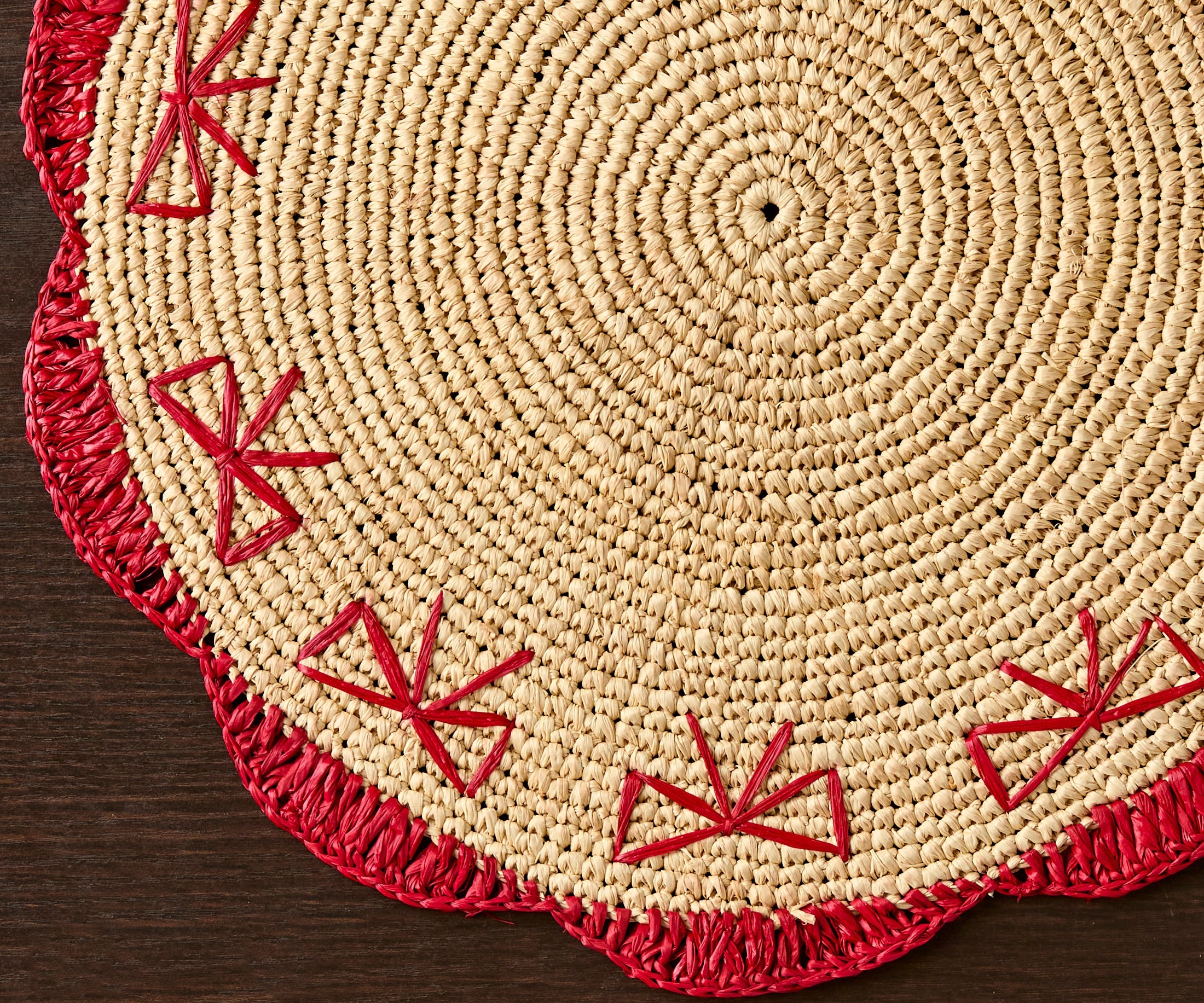 Payton James Handwoven Bow Placemats – Hand-Crocheted Raffia Palm Table Decor
