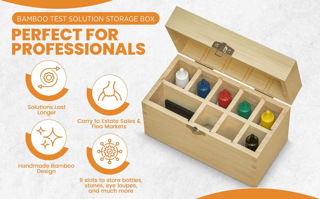 9-Slot Large Bamboo Storage Box – Handcrafted Jewelry Test Kit Organizer