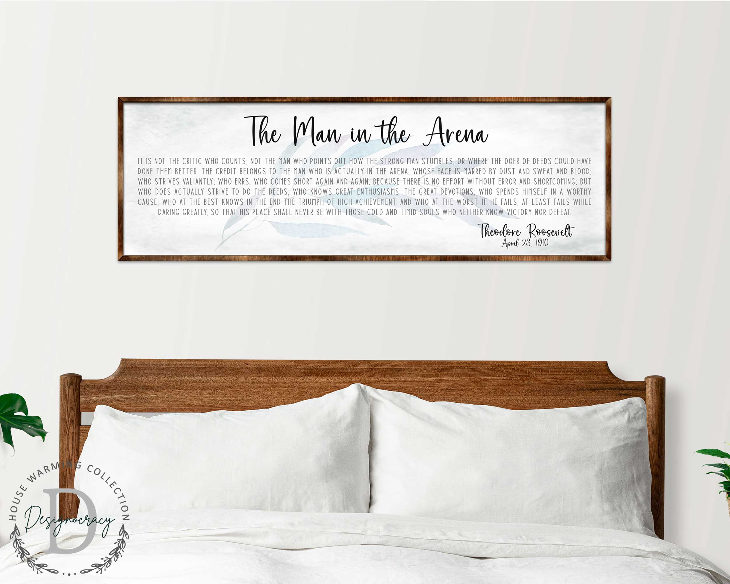 The Man in the Arena – Wooden Inspirational Office & Home Décor Sign