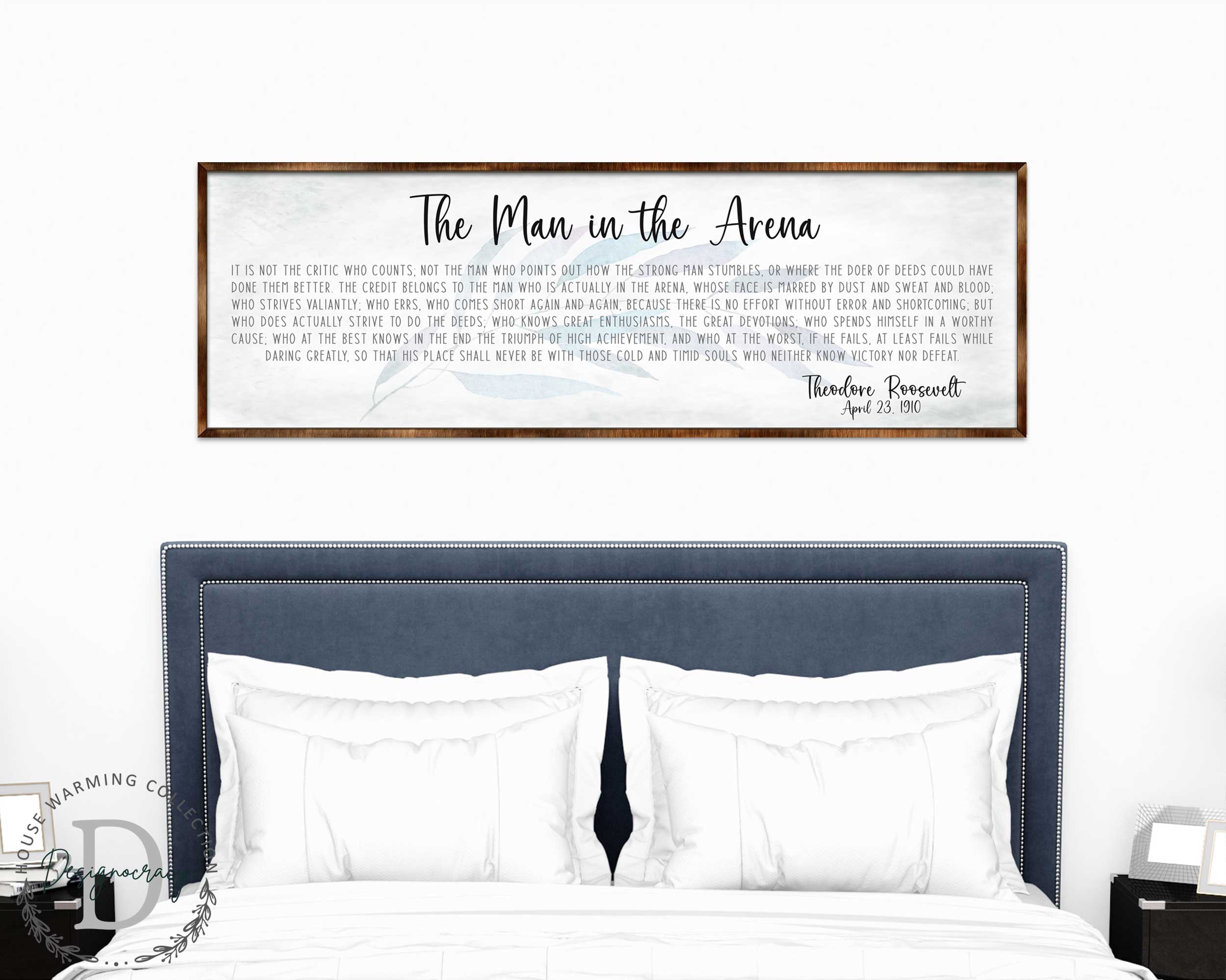 The Man in the Arena – Wooden Inspirational Office & Home Décor Sign