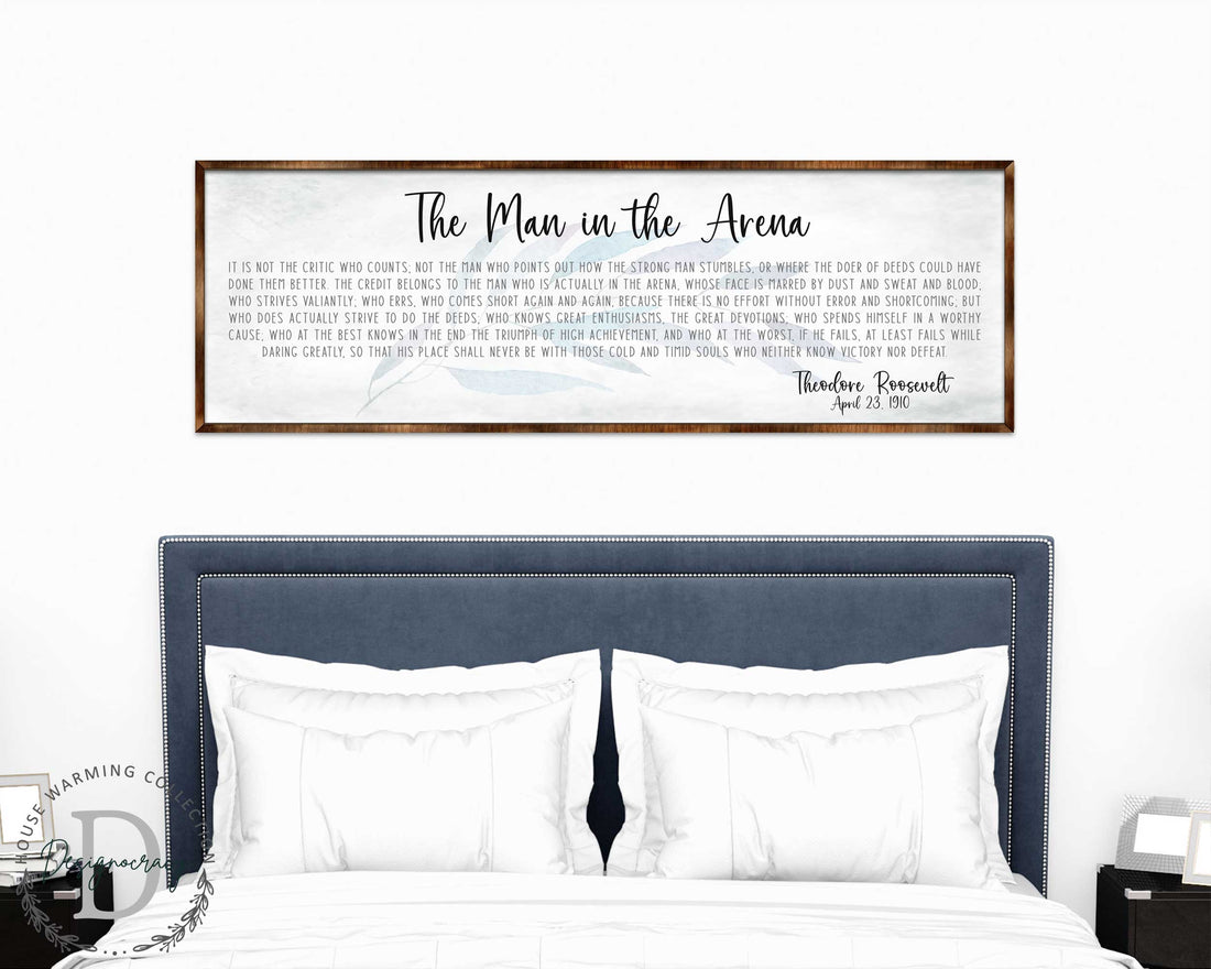 The Man in the Arena – Wooden Inspirational Office & Home Décor Sign