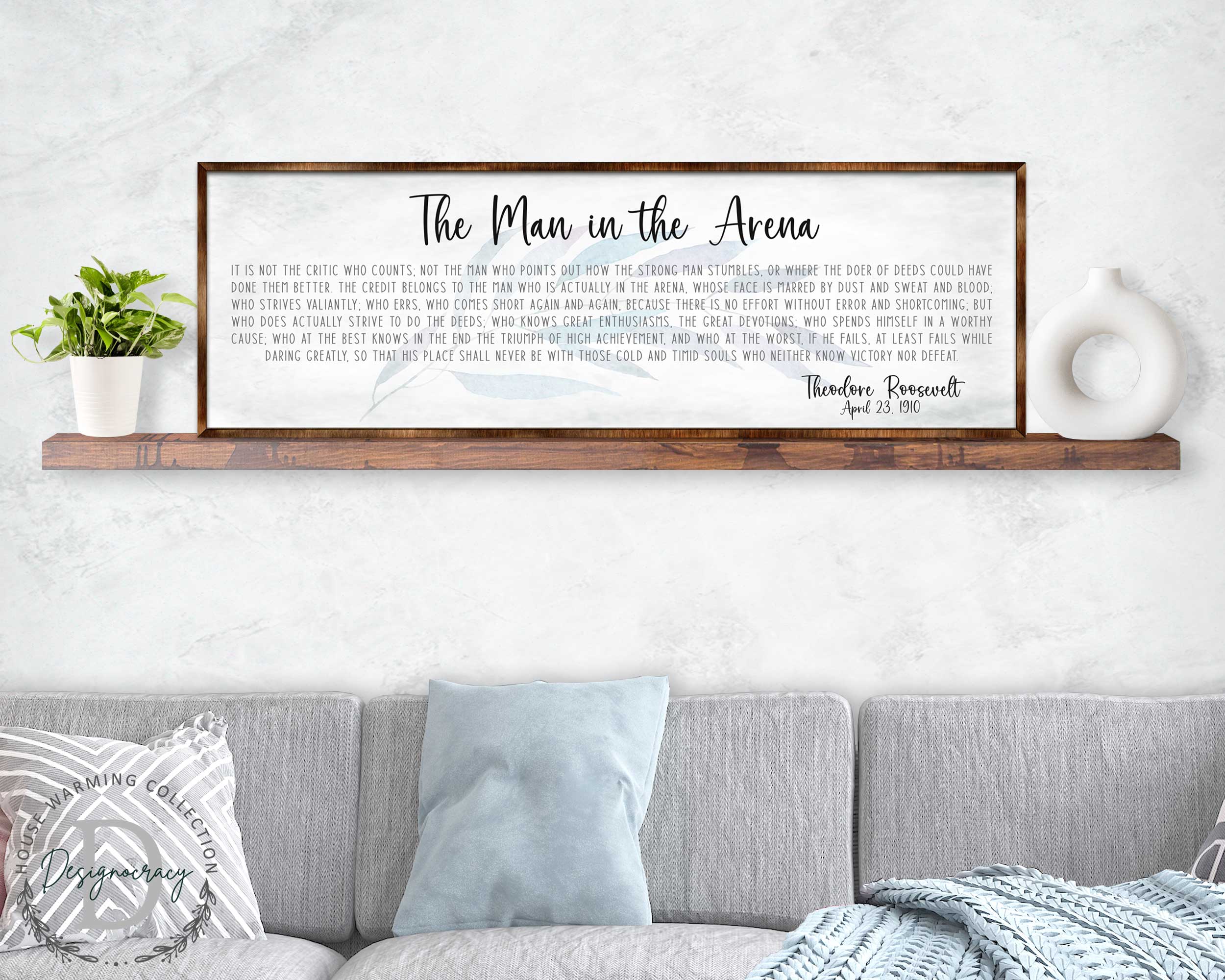 The Man in the Arena – Wooden Inspirational Office & Home Décor Sign