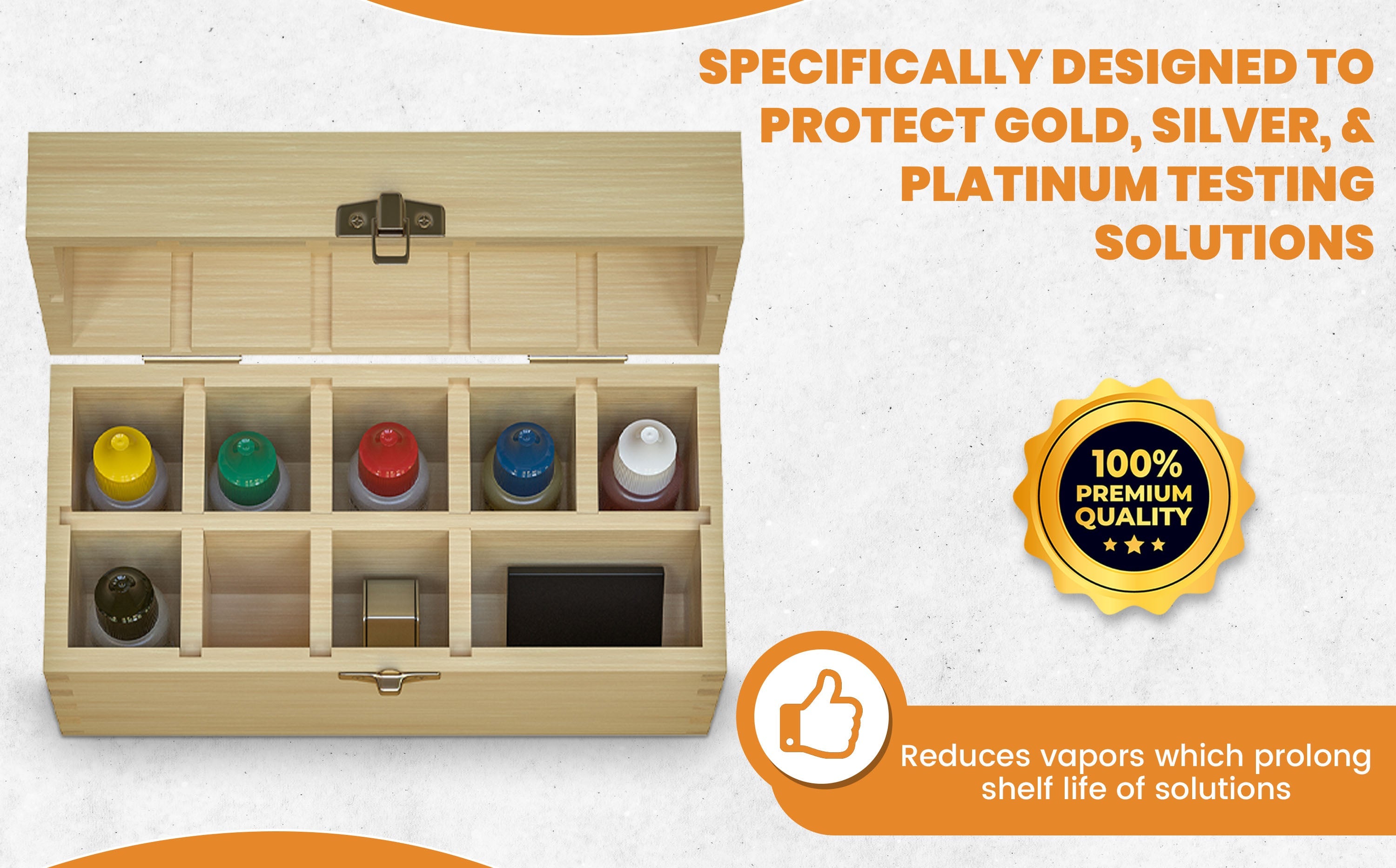 9-Slot Large Bamboo Storage Box – Handcrafted Jewelry Test Kit Organizer