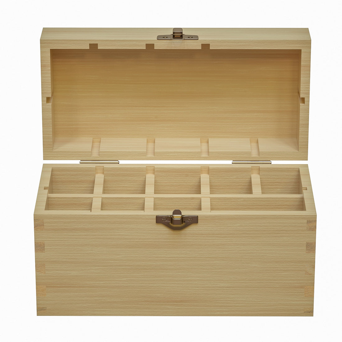 9-Slot Large Bamboo Storage Box – Handcrafted Jewelry Test Kit Organizer
