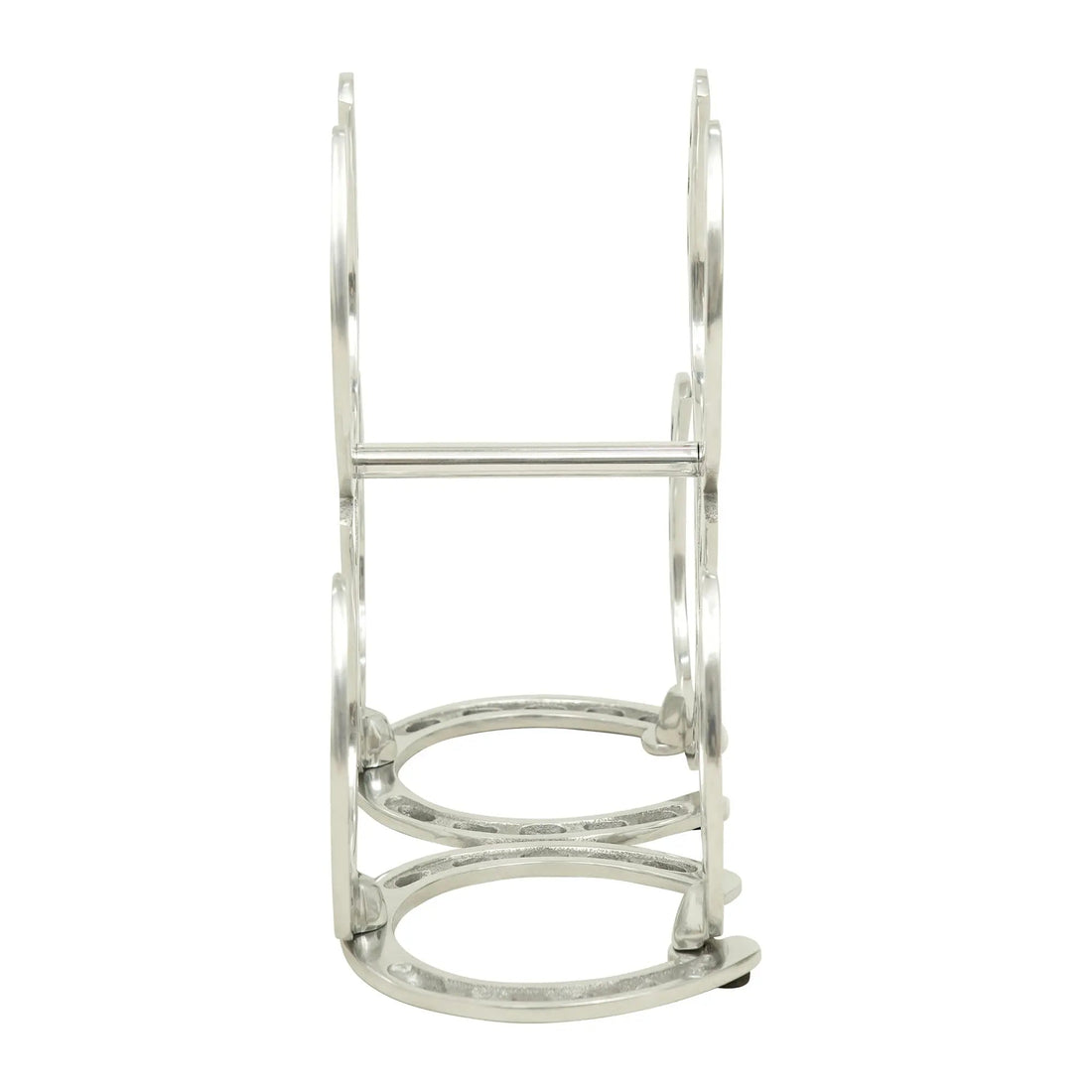 Huntley Horseshoe 3-Bottle Wine Rack – Aluminum Silver Finish