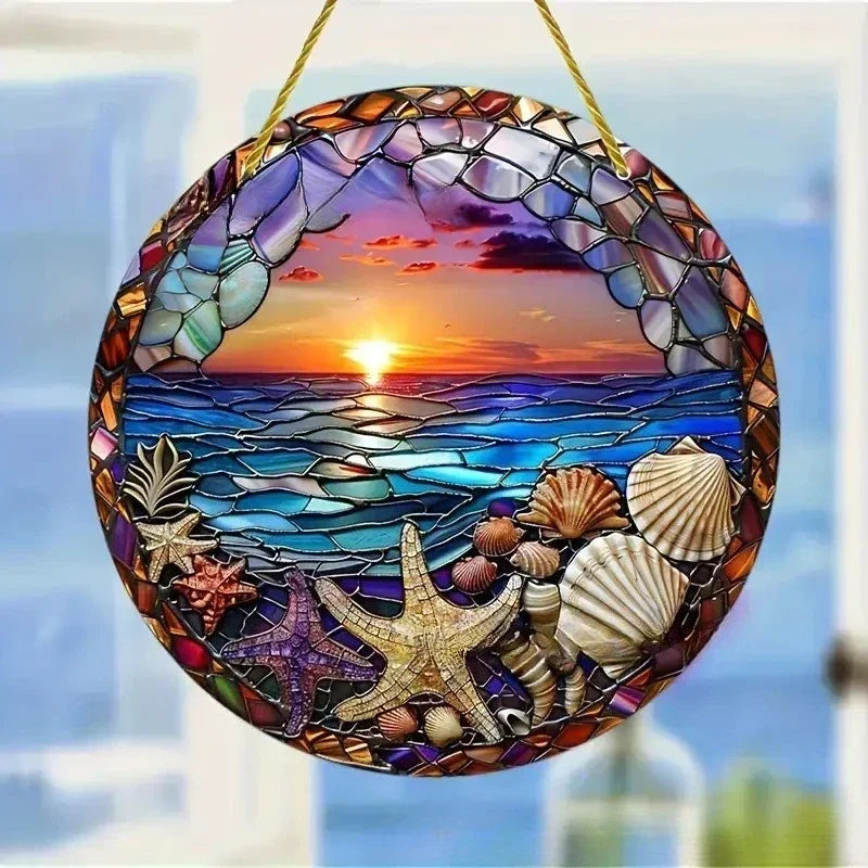 Enchanting Hummingbird Suncatcher – Vibrant Stained Glass Window Hanging Decor