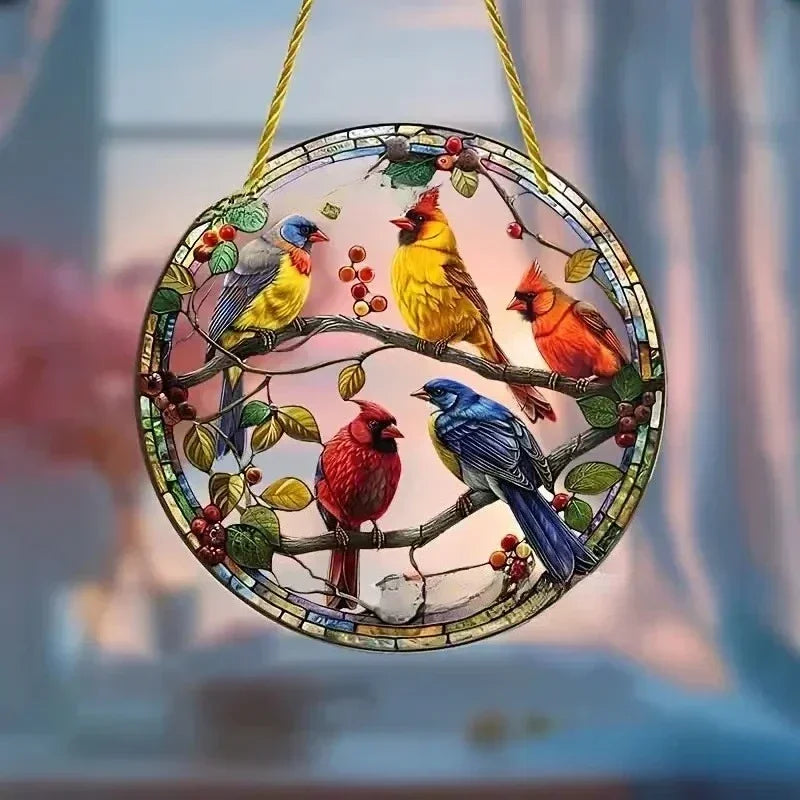 Enchanting Hummingbird Suncatcher – Vibrant Stained Glass Window Hanging Decor