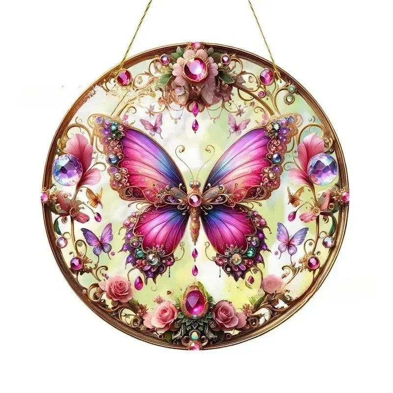 Enchanting Hummingbird Suncatcher – Vibrant Stained Glass Window Hanging Decor