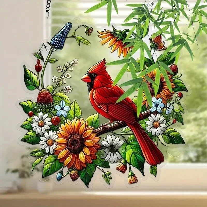 Enchanting Hummingbird Suncatcher – Vibrant Stained Glass Window Hanging Decor