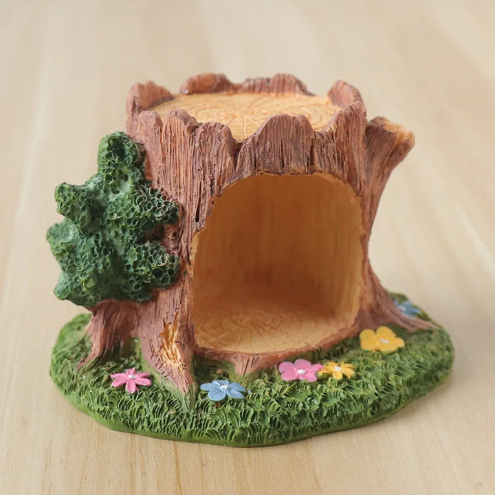 Forest Tree Hole Resin Decor – Miniature Nature Craft Desktop Ornament