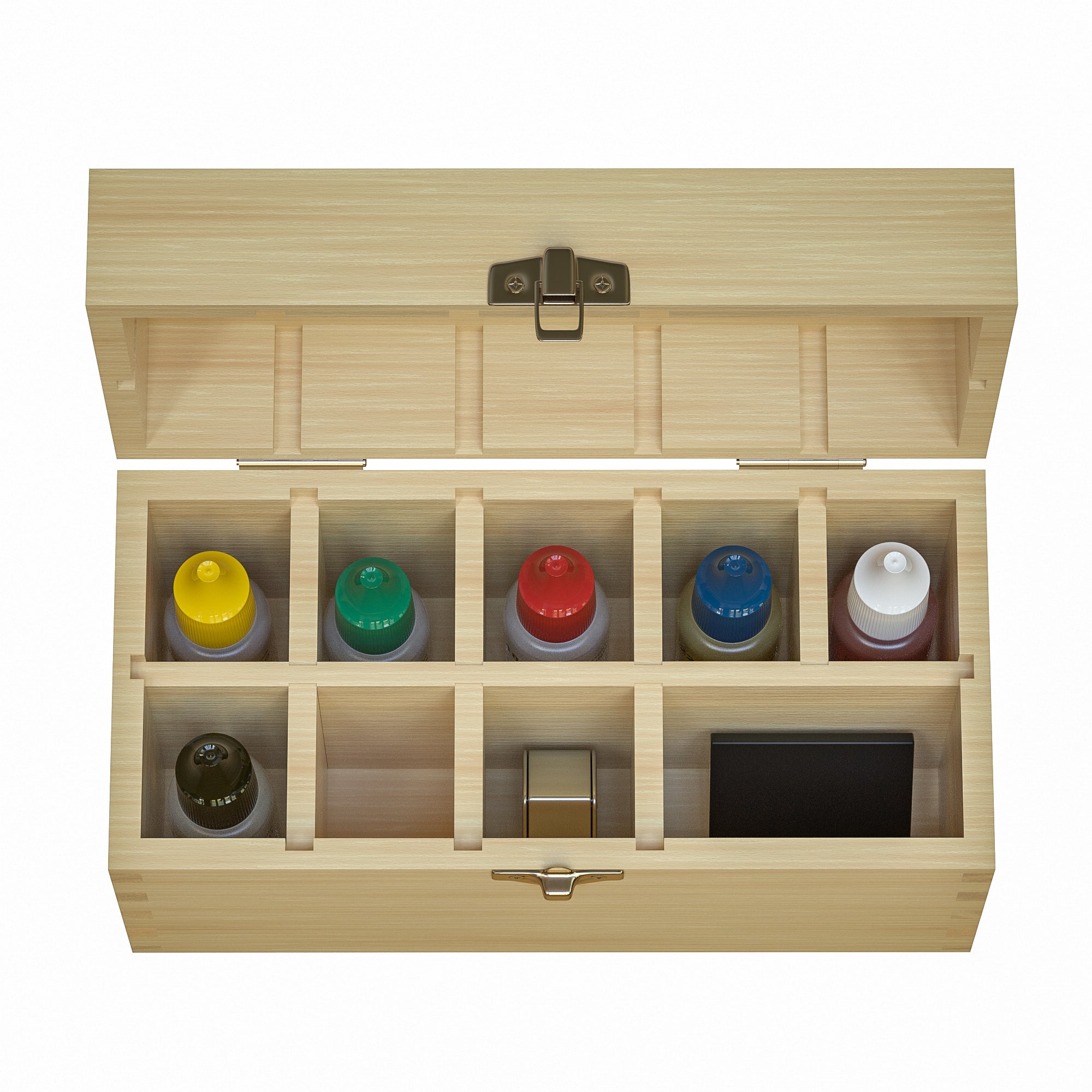 9-Slot Large Bamboo Storage Box – Handcrafted Jewelry Test Kit Organizer