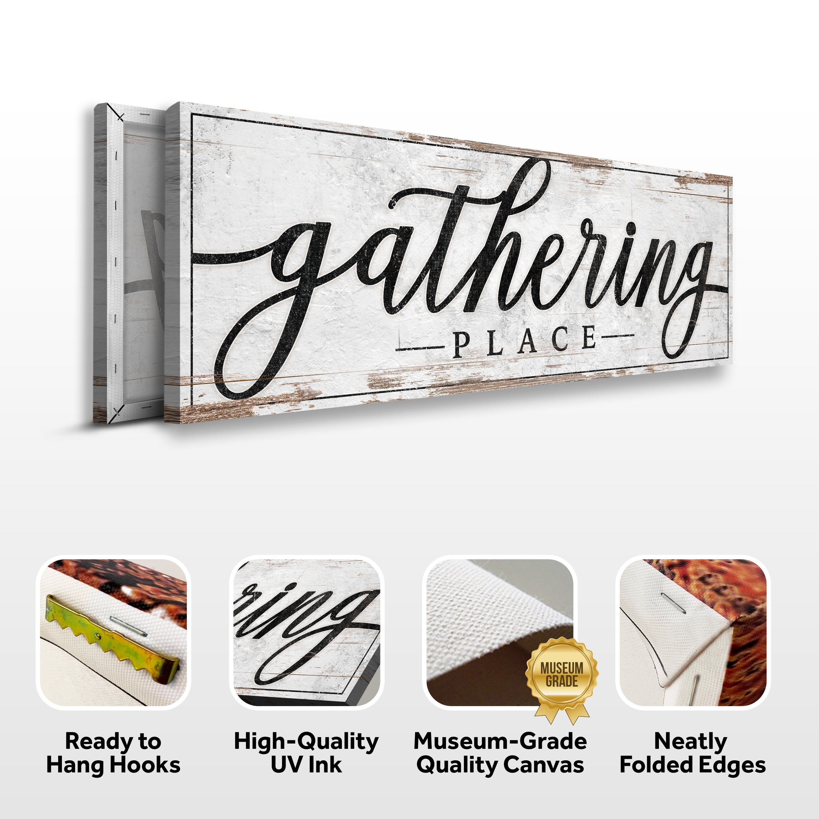 Gathering Place Kitchen Sign – Thanksgiving & Dining Room Canvas Wall Art