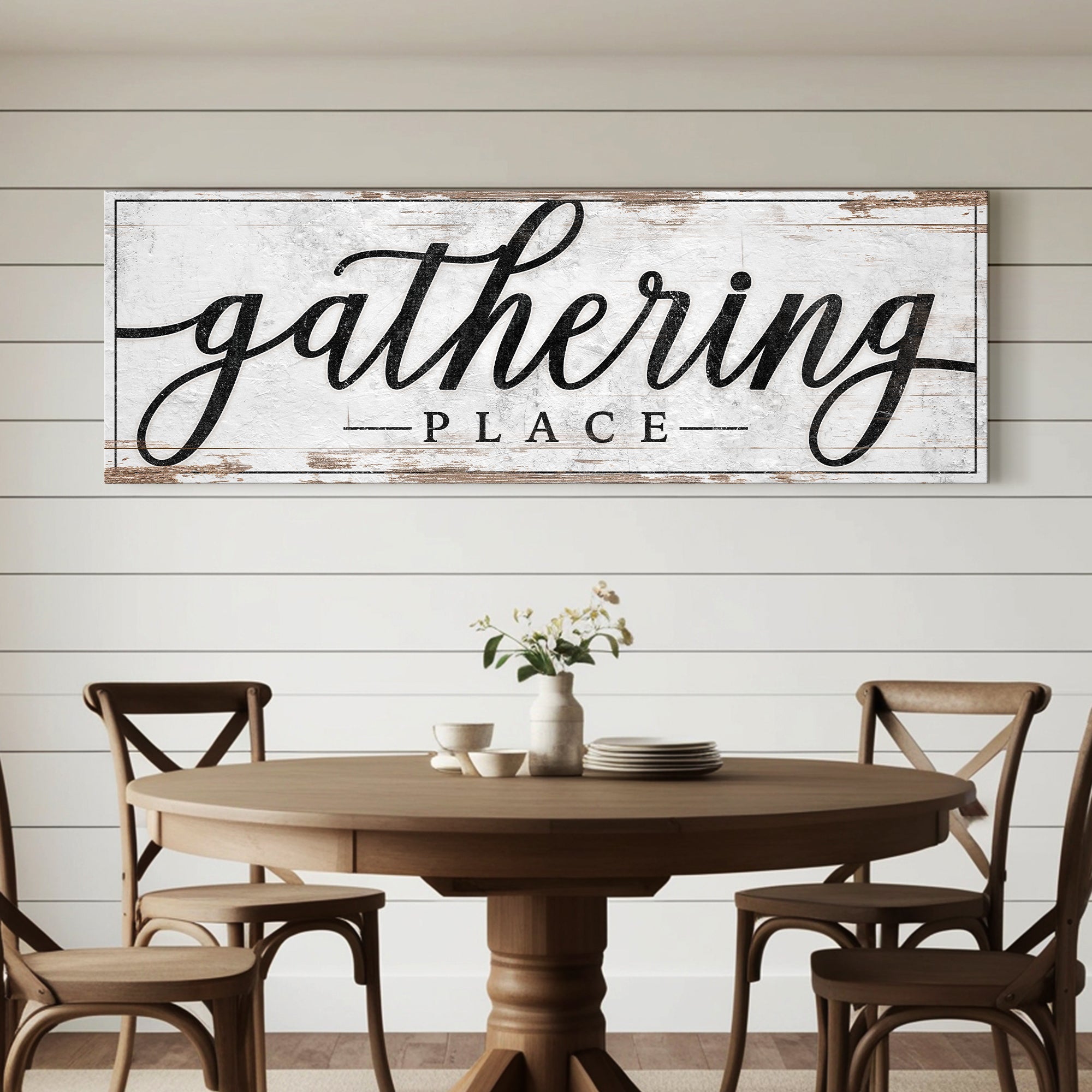 Gathering Place Kitchen Sign – Thanksgiving & Dining Room Canvas Wall Art